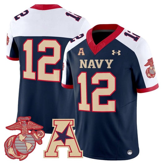 12th Man Jersey #12 Navy Midshipmen Vapor USMC Premier Stitched by My Store NCAA Football Jerseys