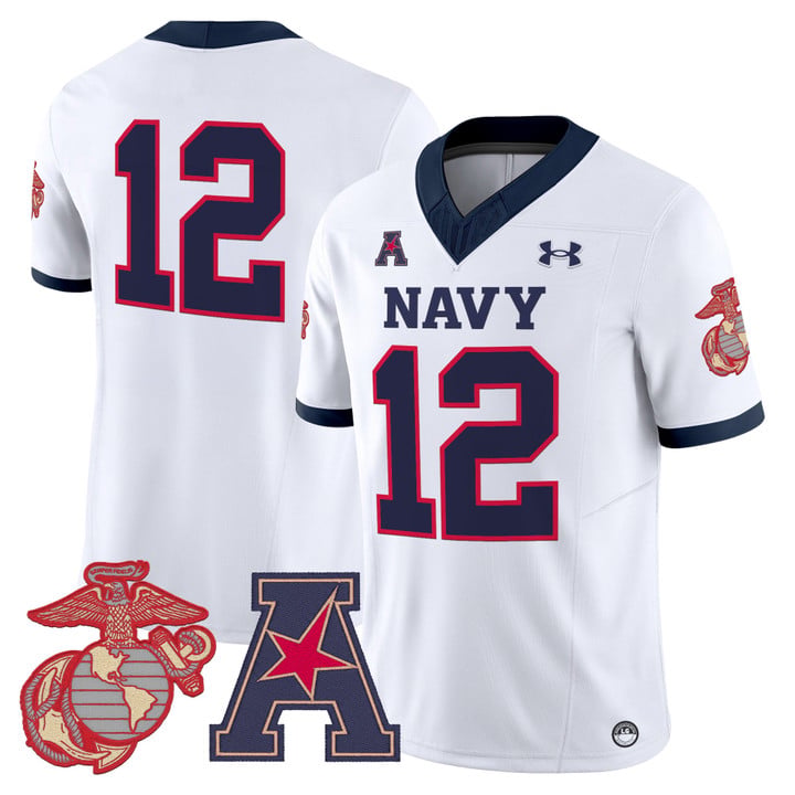12th Man Jersey #12 Navy Midshipmen Vapor USMC Premier Stitched by My Store NCAA Football Jerseys