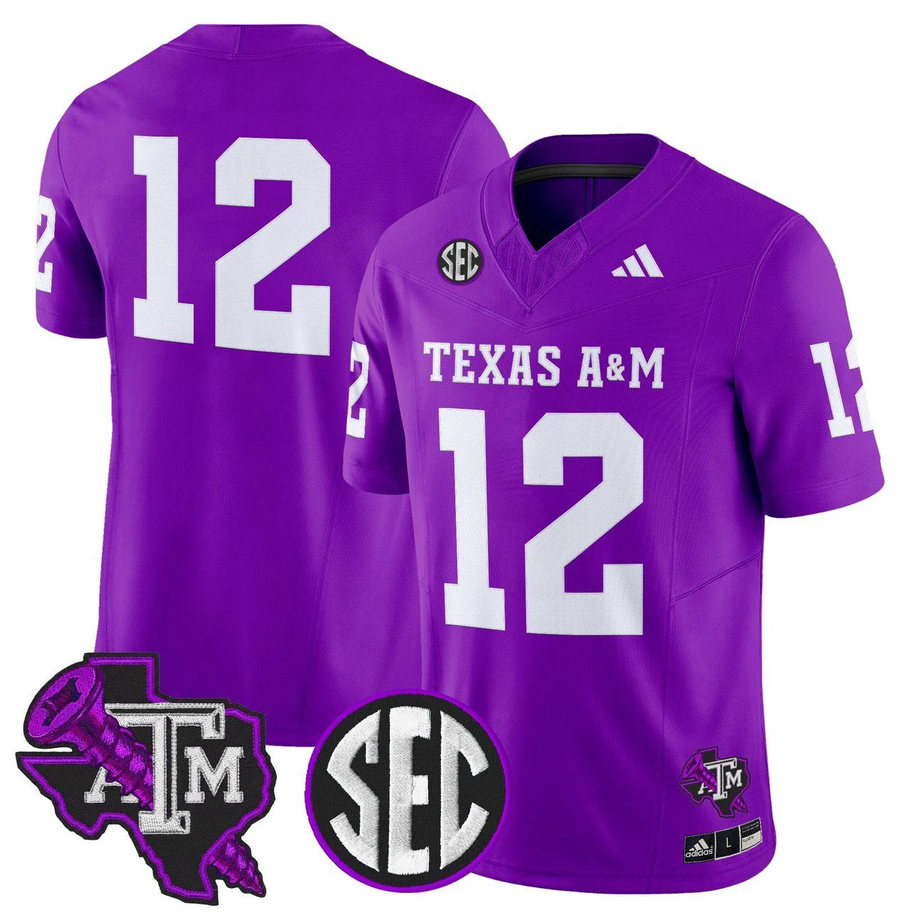 12th Man Jersey #12 Texas A&M Aggies DJ Screw Vapor Limited Stitched by My Store NCAA Football Jerseys