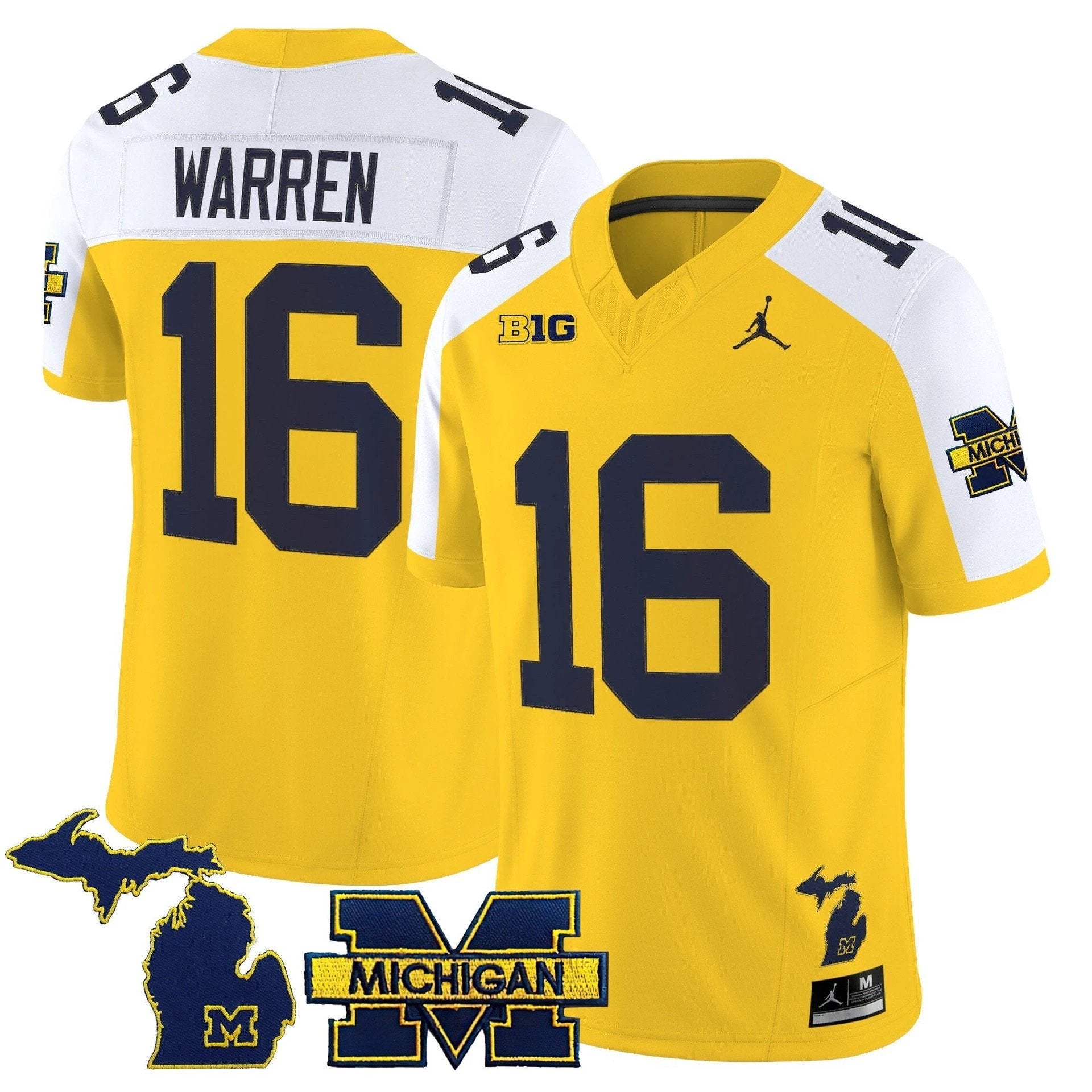 Davis Warren Jersey #16 Michigan Wolverines 2025 Limited V2 Stitched Maize Alter by My Store NCAA Football Jerseys