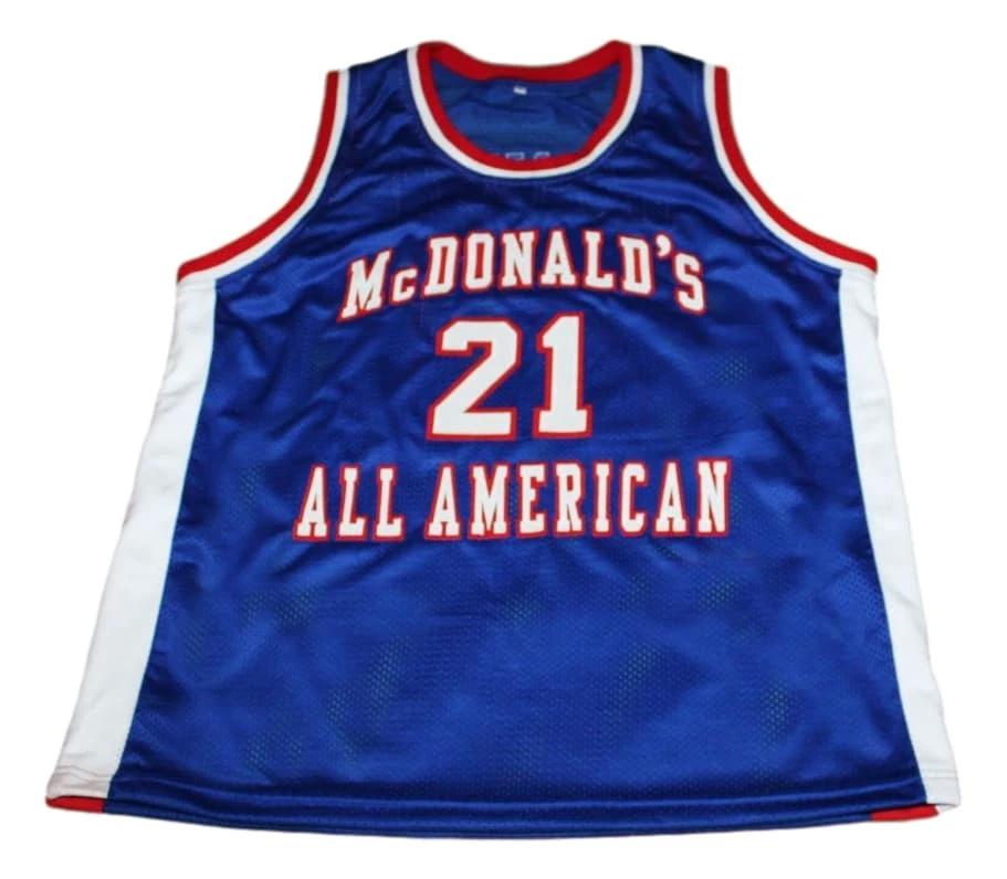 Kevin Garnett Jersey #21 McDonald's All American Basketball Sewn Blue by My store basketball