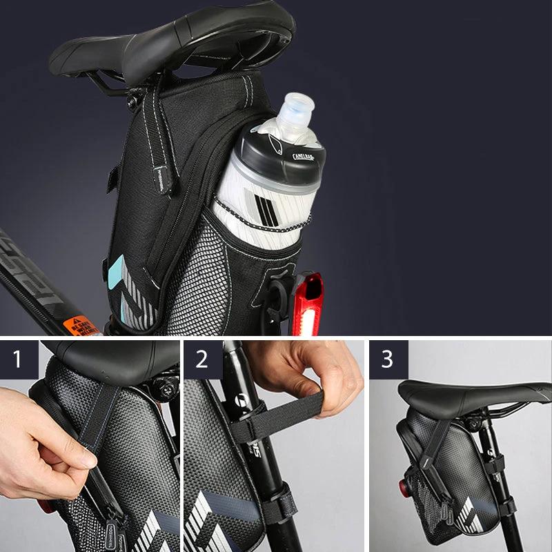 Waterproof bike bag under the saddle by Bowlift