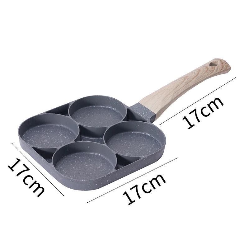 Four-hole egg pan, breakfast omelette household frying pan non-stick pan by BowLift