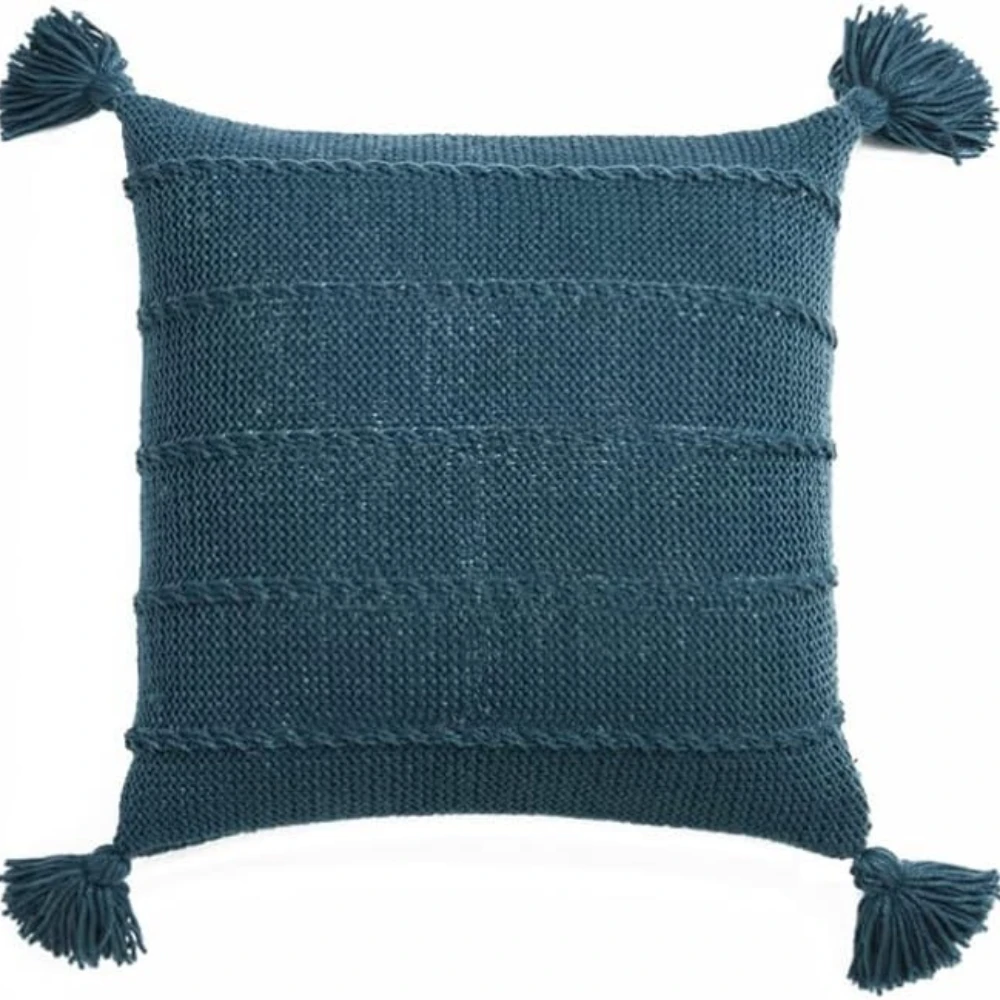 Nordic Knitted Tassel Cushion by Casa & Beyond