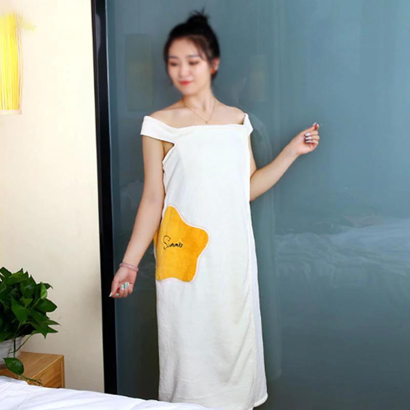 Fleece bathrobes with quick-drying effect for women by Bowlift