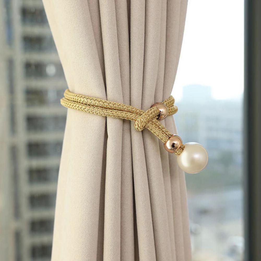 Lustrous Pearl Curtain Tie Back | 2 Pcs Set by Casa & Beyond