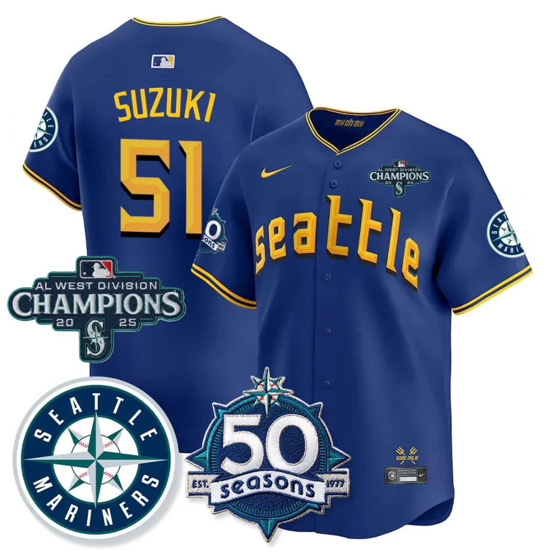 SEA Vapor Premier Limited Jersey - 50th Anniversary & AL West Division Champions - All Stitched by Digigearus