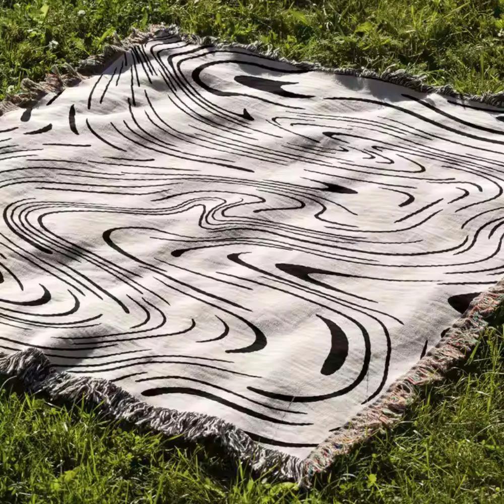 Marble Woven Throw Blanket by Casa & Beyond