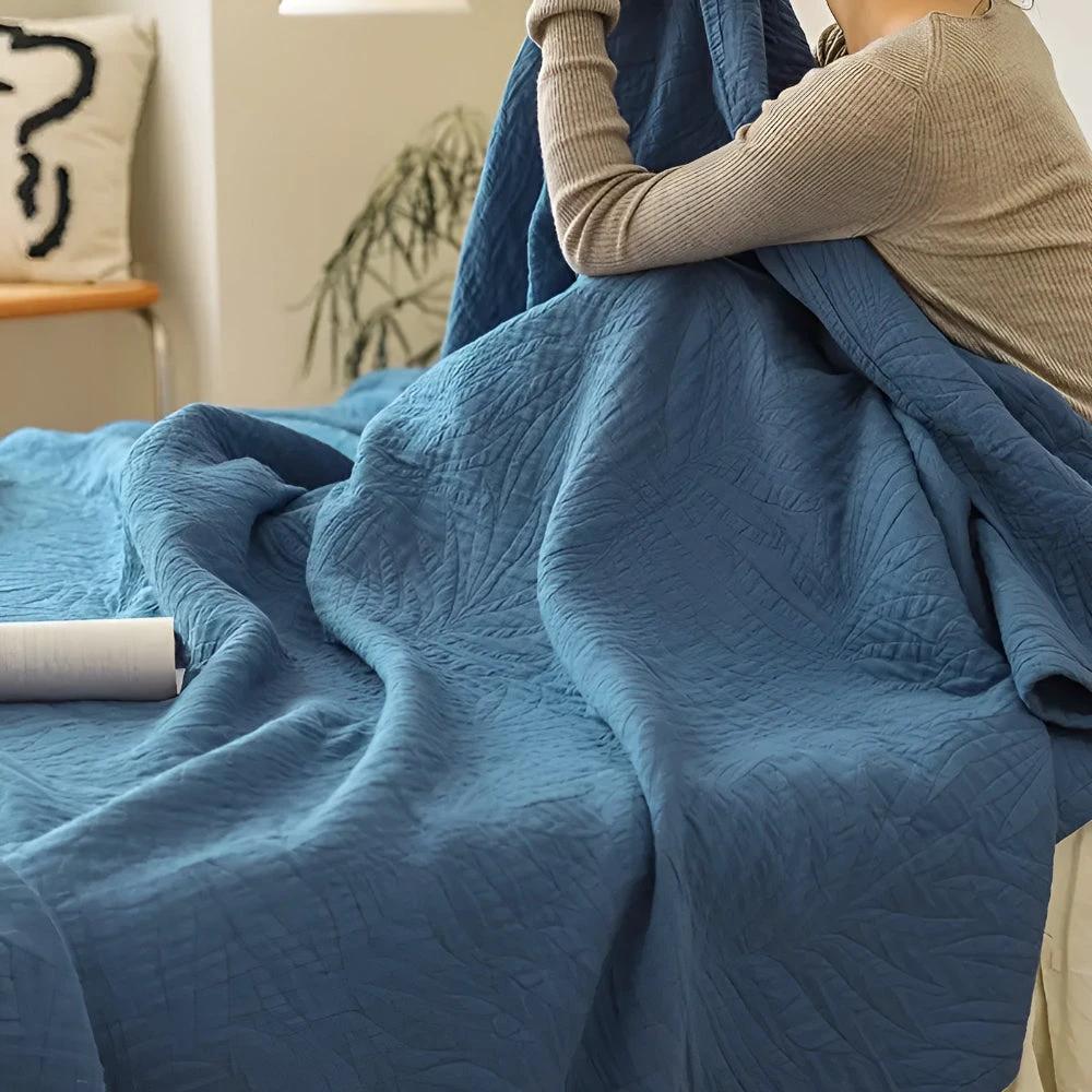Soft Leaf Cotton Blanket by Casa & Beyond