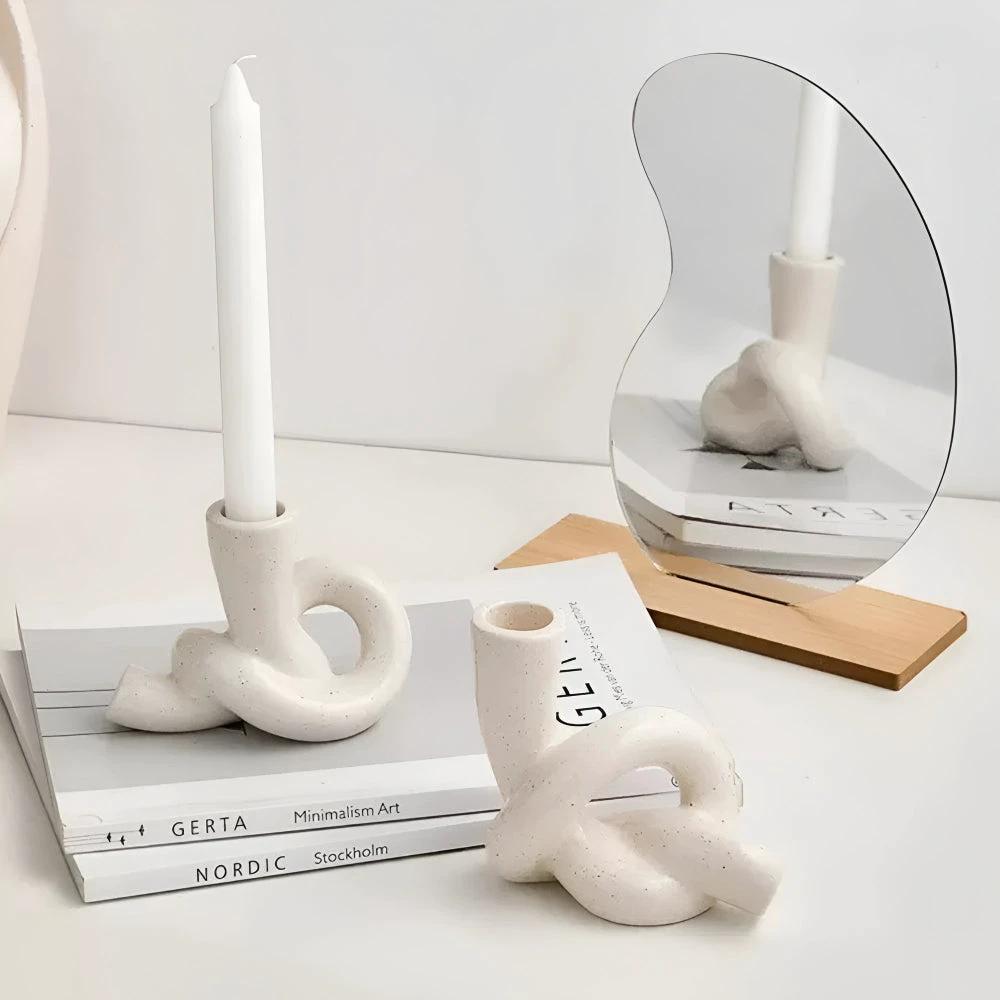 Knot Ceramic Candle Holder by Casa & Beyond