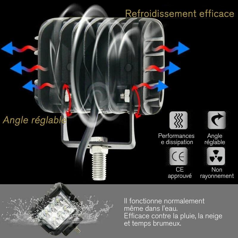 LED strobe spotlight with three sides for car by Bowlift