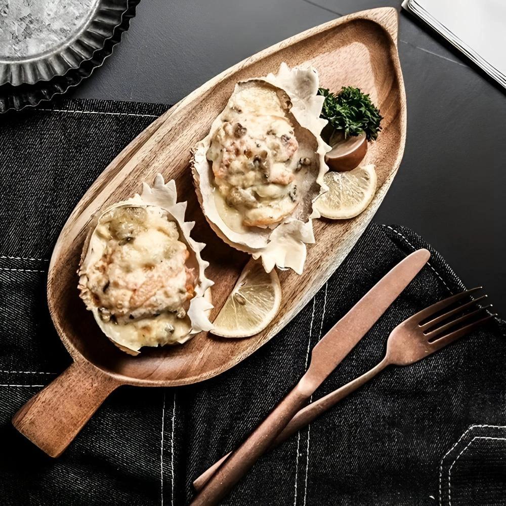Leaf-Shaped Wooden Serving Plate by Casa & Beyond