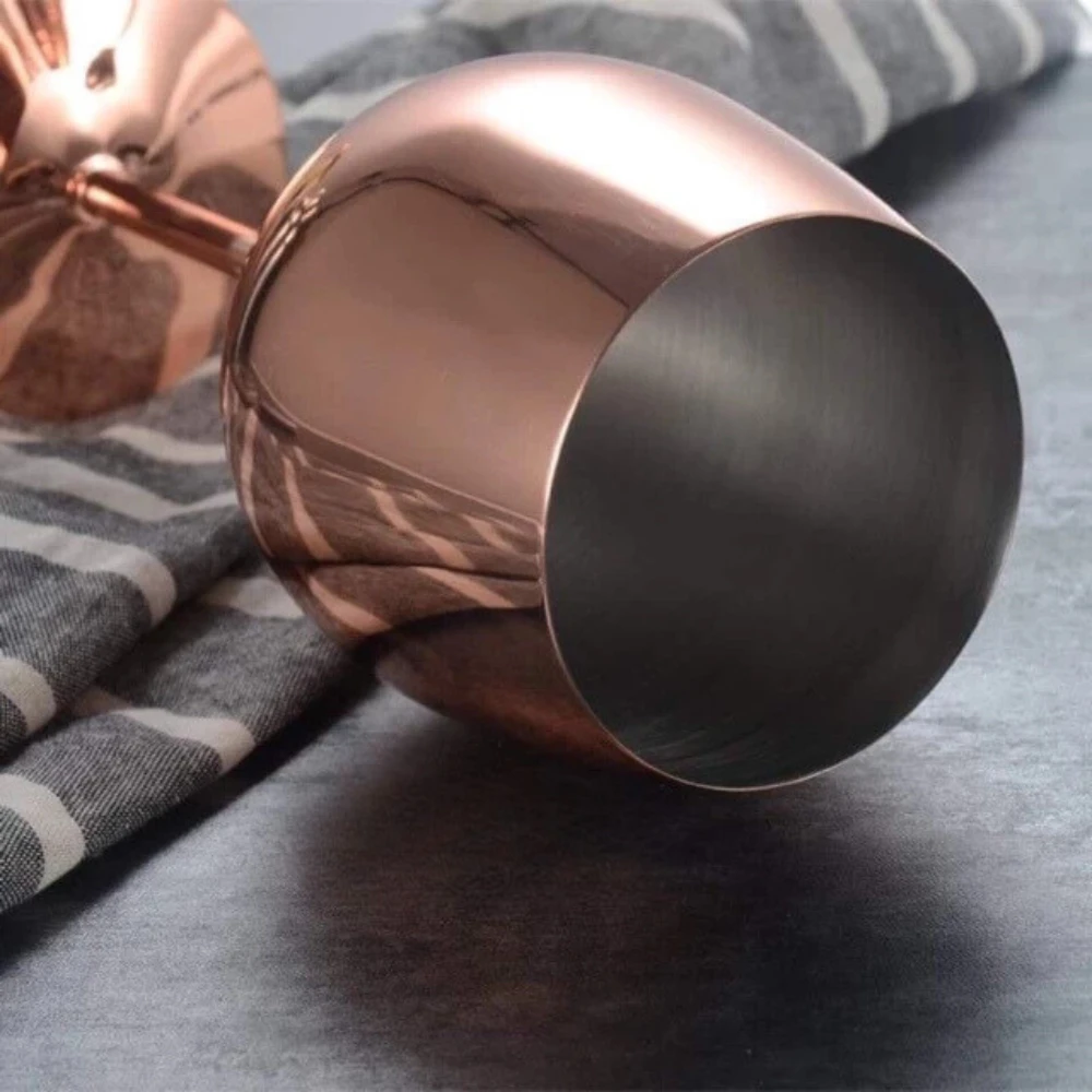 Lustrous Stainless Steel Wine Glass by Casa & Beyond