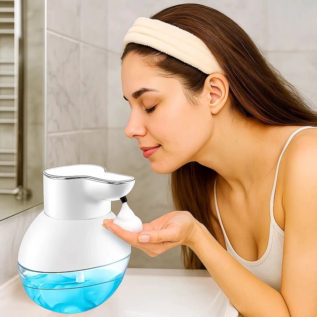 PureFoam | Touchless Foam Soap Dispenser – Infrared Sensor – IPX5 Waterproof – USB Rechargeable Hygiene Bowlift by Bowlift