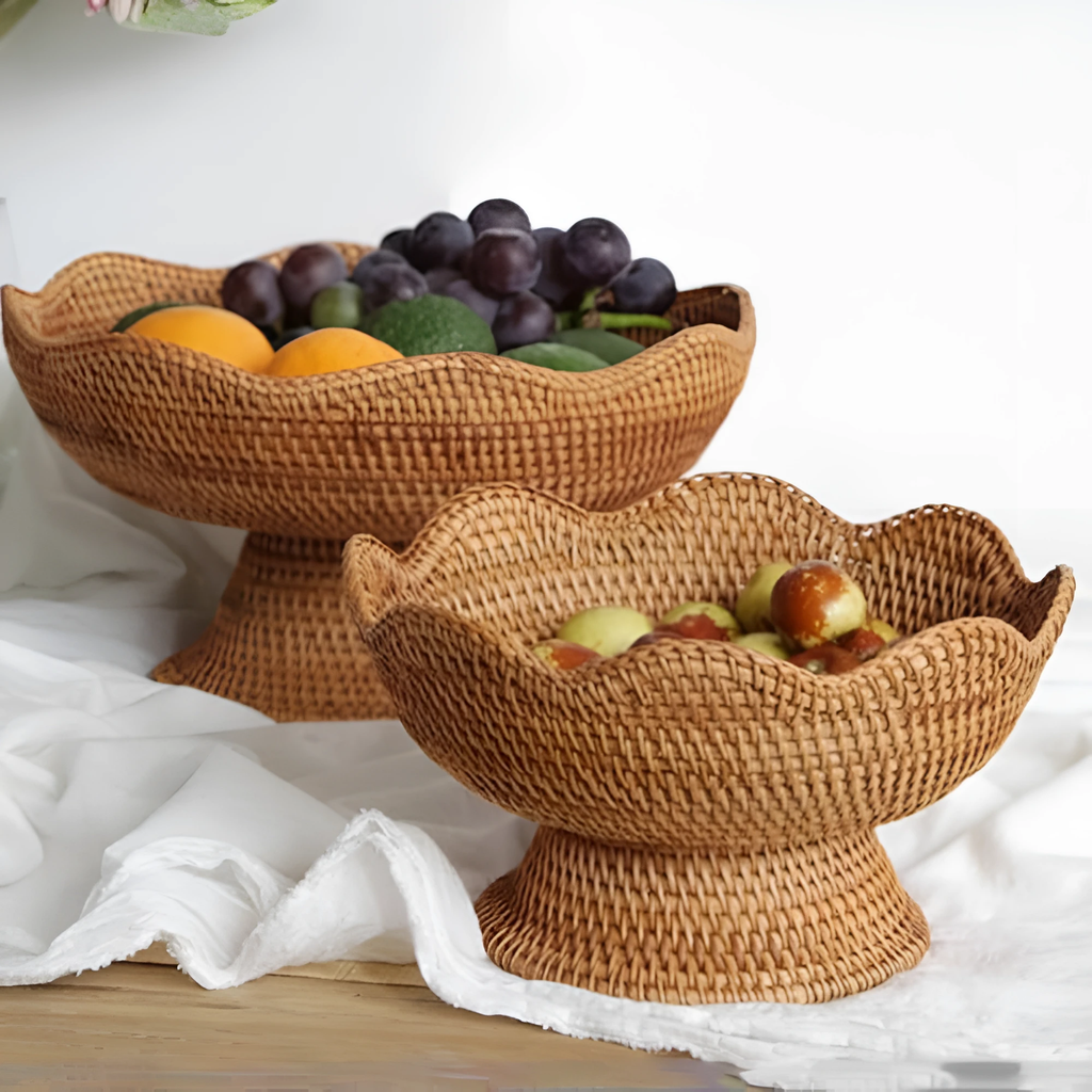 Natural Rattan Handwoven Fruit Basket by Casa & Beyond