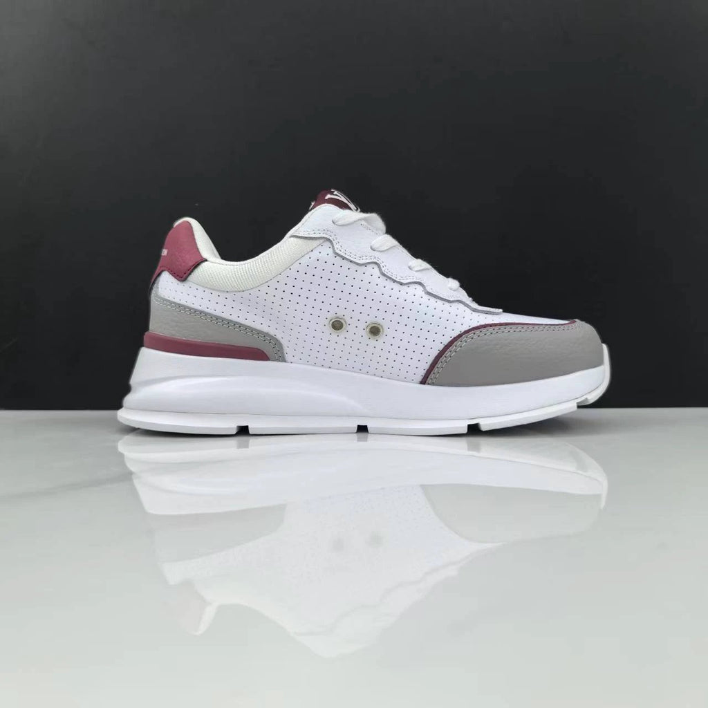 Luxury Lou Paris Classic Trainers White Grey Burgundy Shoes Sneakers by Air Jordan