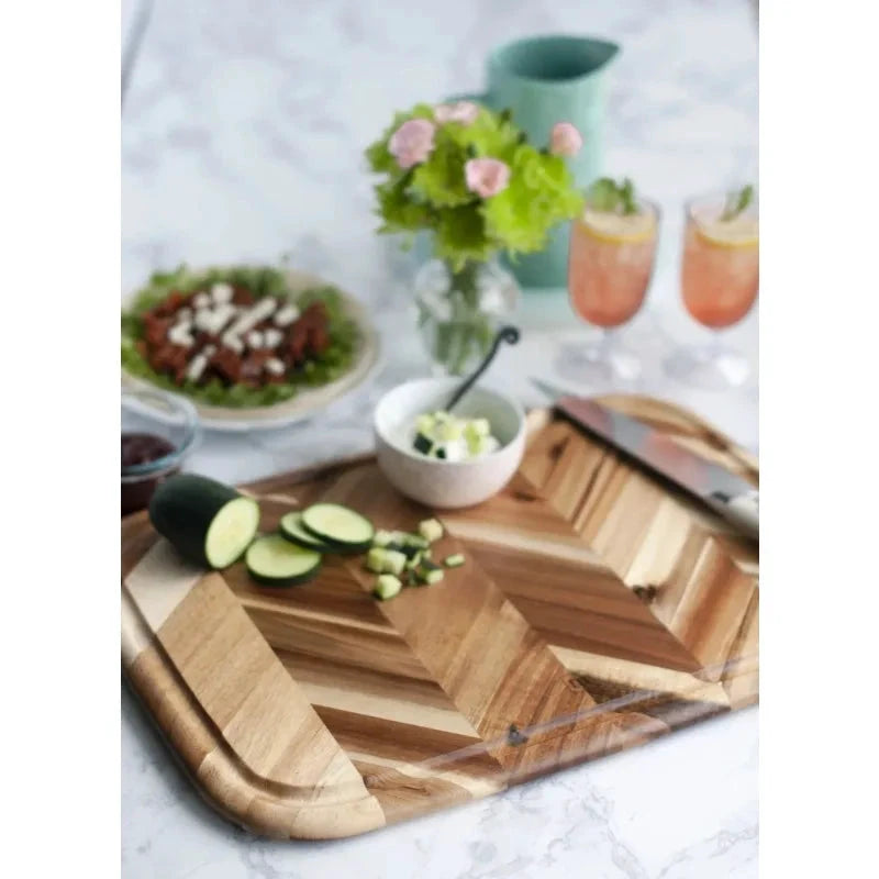 13"x19" Wooden Carving and Serving Cheese Board Cutting Chopper Board by Bowlift