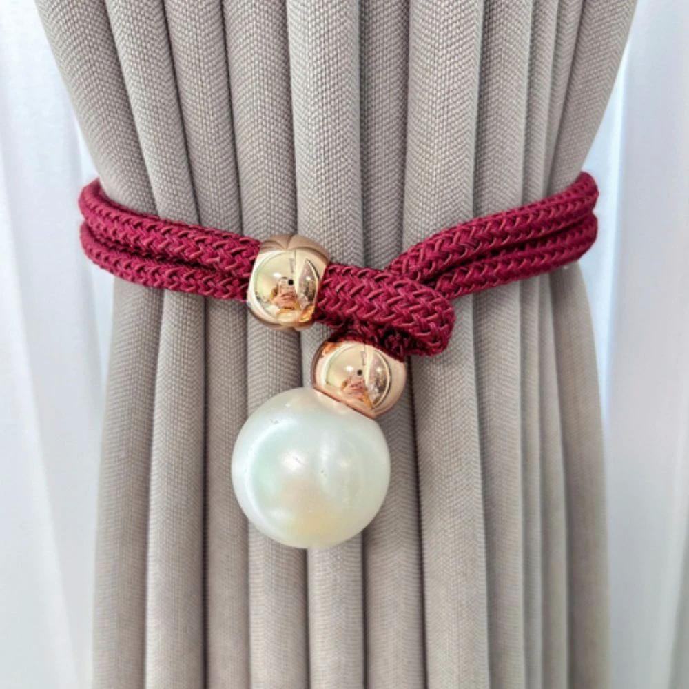 Lustrous Pearl Curtain Tie Back | 2 Pcs Set by Casa & Beyond