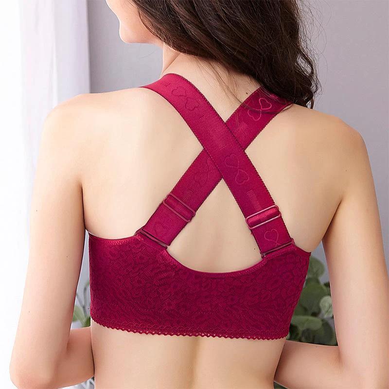 Bra with front closure and crossed straps by Bowlift