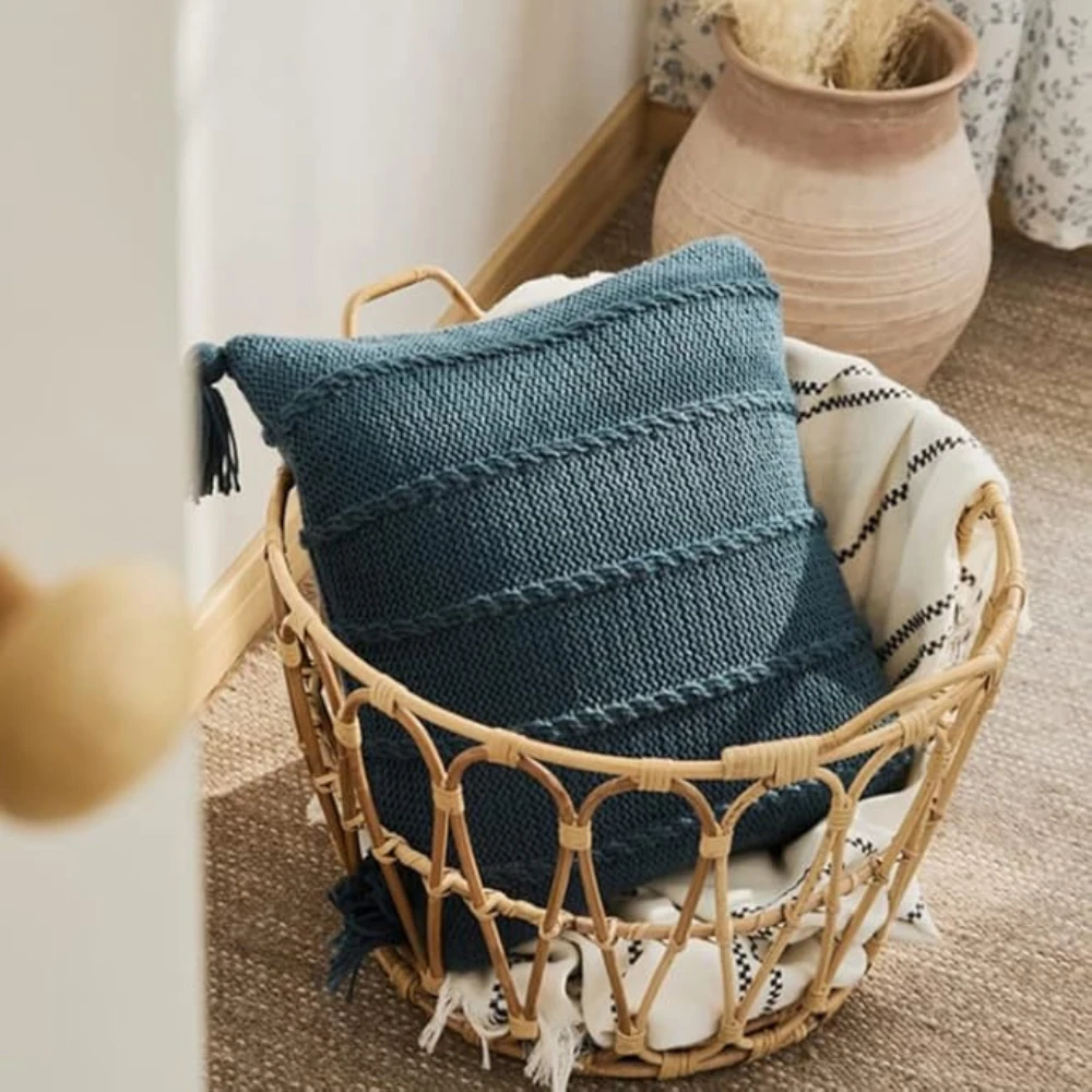 Nordic Knitted Tassel Cushion by Casa & Beyond