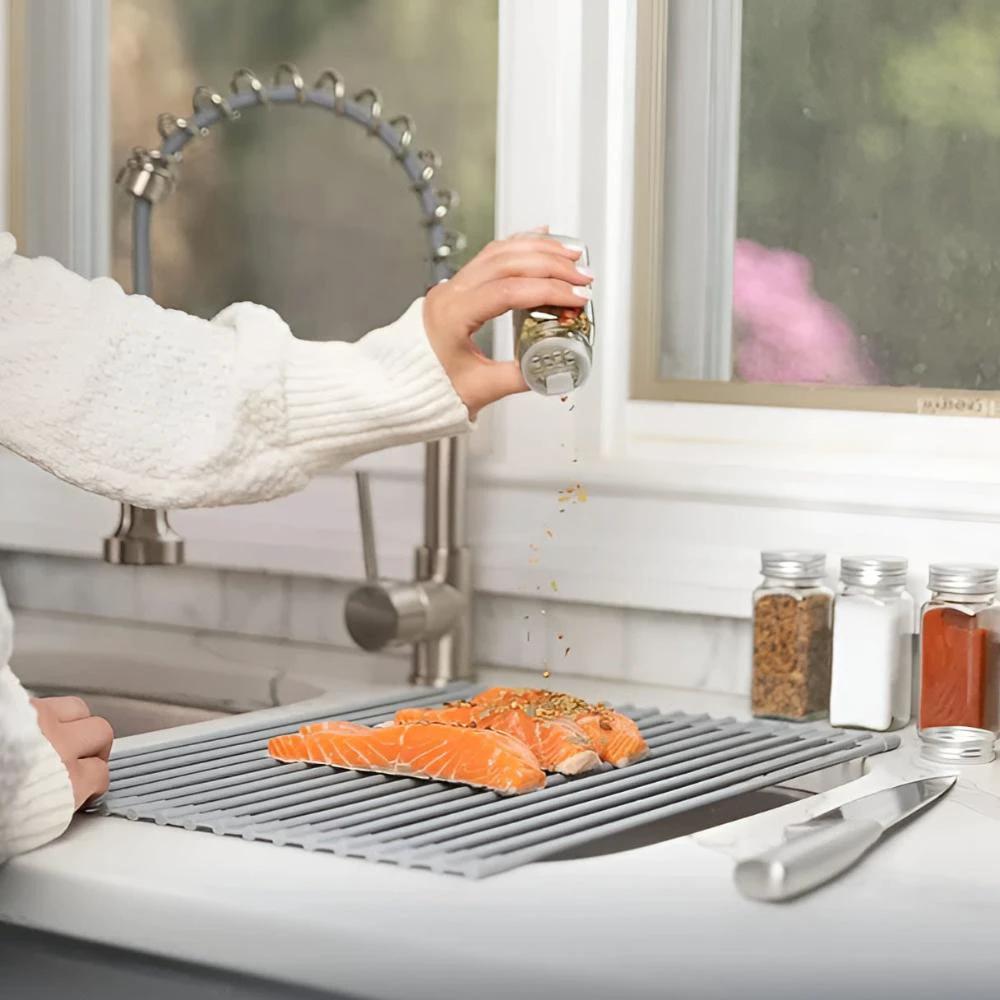 Stainless Steel Dish Drying Rolling Rack by Casa & Beyond