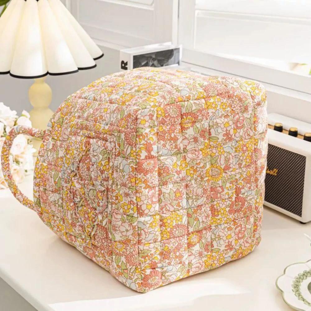 Delicate Floral Canvas Storage Basket by Casa & Beyond