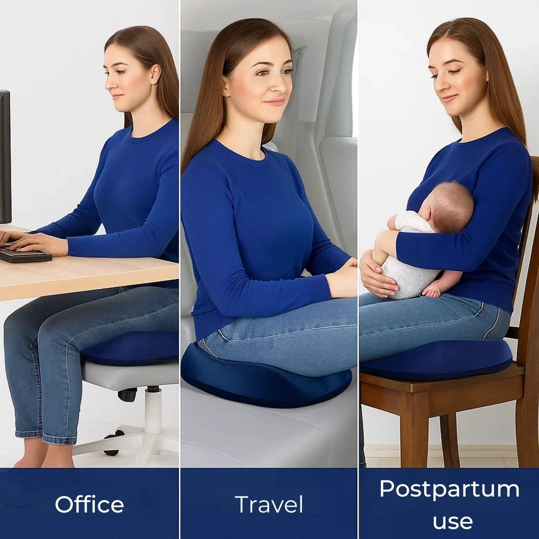SitRelief | Donut Seat Cushion – Tailbone & Haemorrhoid Relief – Memory Foam – Washable Cover – Office, Travel, Postpartum Use Bowlift by Bowlift
