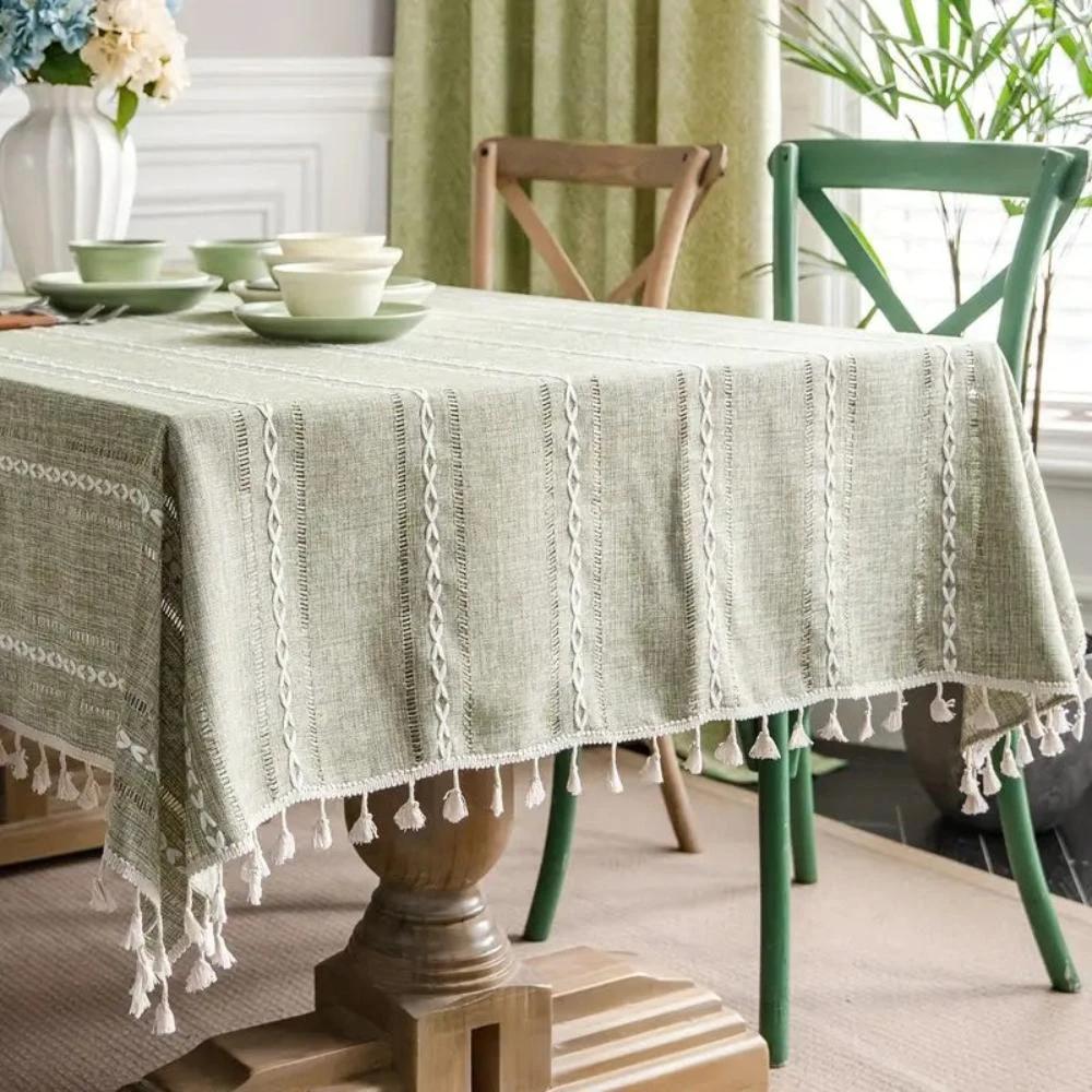 Elegant Cotton Linen Tablecloth by Casa & Beyond