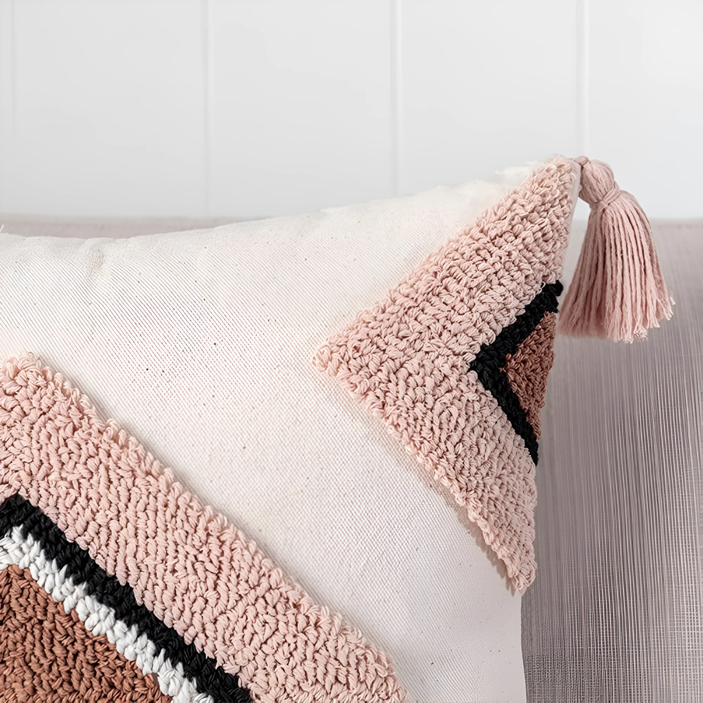 Tufted Embroidered Boho Cushion Cover by Casa & Beyond