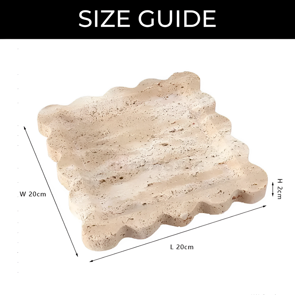 Scalloped Marble Travertine Jewellery Tray by Casa & Beyond