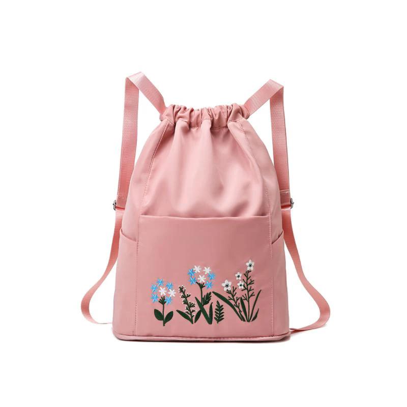Multifunctional travel backpack with drawstring and embroidery by Bowlift