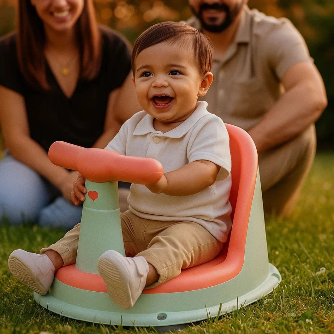 AquaSure | Non‑Slip Baby Bath Seat – Stainless Suction Cups – Premium Soft Cushion – Hands‑Free Parent Use Bowlift by Bowlift