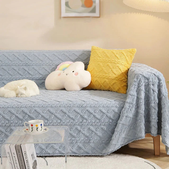 Snuggle Sherpa Sofa Cover by Casa & Beyond