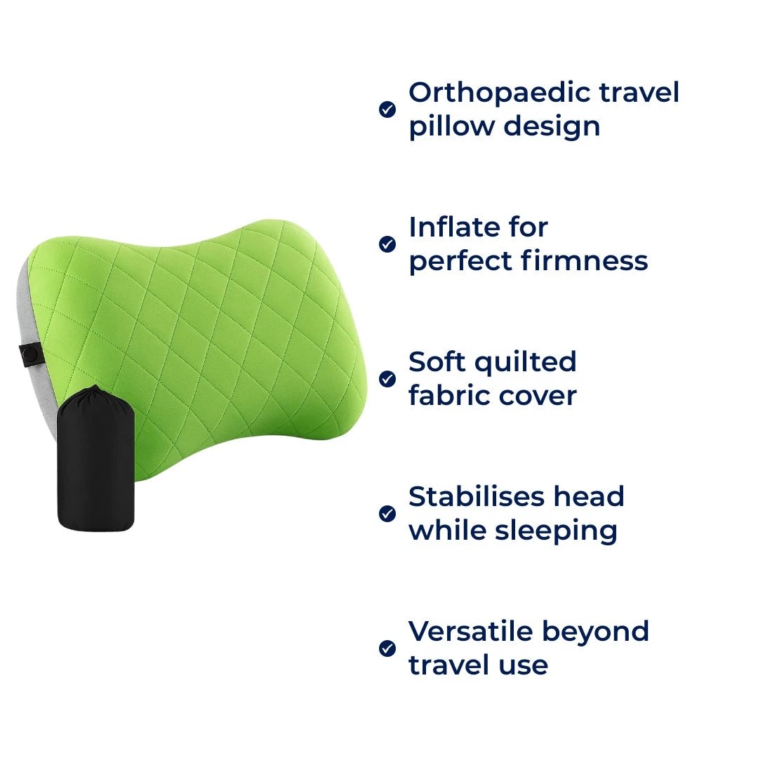 Ergonomic Neck Support – Inflatable & Lightweight – Eases Neck Pain – Compact for Flights & Train Bowlift by Bowlift
