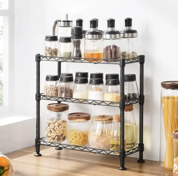 Heavy Duty 3-Shelf Steel Storage Rack with Locking Wheels, Adjustable Height, 750 lb Capacity by BowLift