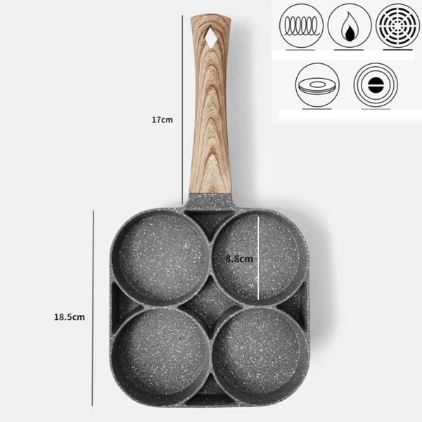 QuickCook - Frying pan with more sections and transparent handle Bowlift by Bowlift