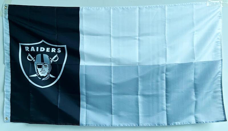 custom Las Vegas Raiders Flag-3x5 FT Banner-100% polyester-2 Metal Grommets by flagsshop
