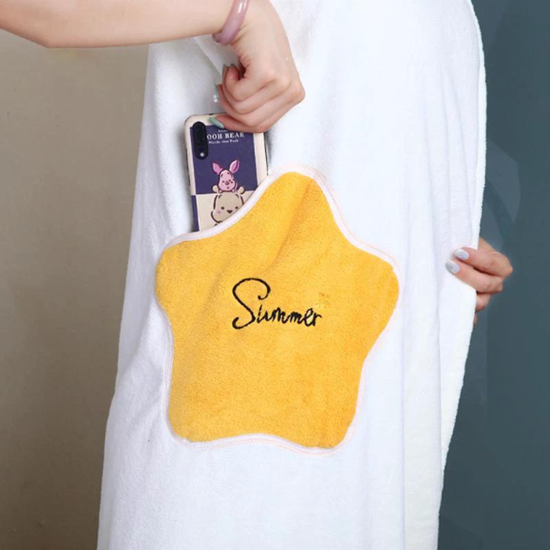 Fleece bathrobes with quick-drying effect for women by Bowlift