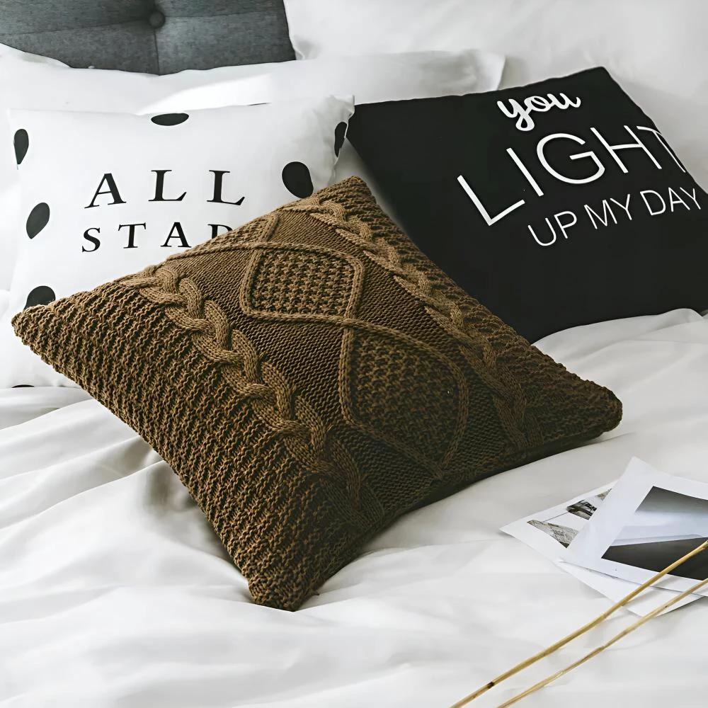 Braided Knitted Cushion Cover by Casa & Beyond