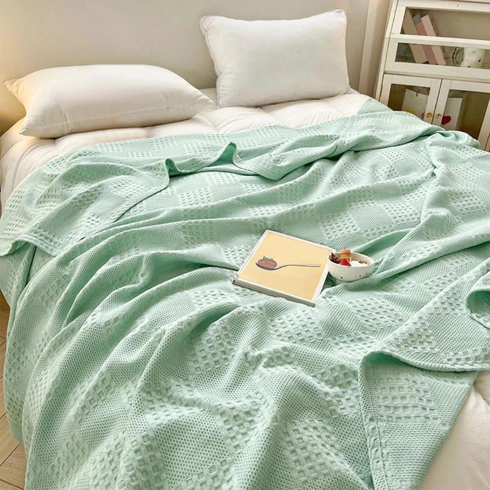 Blush Waffle Checkered Blanket by Casa & Beyond