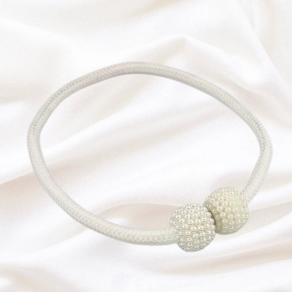 Magnetic Pearl Curtain Tie Back | 2pcs Set by Casa & Beyond