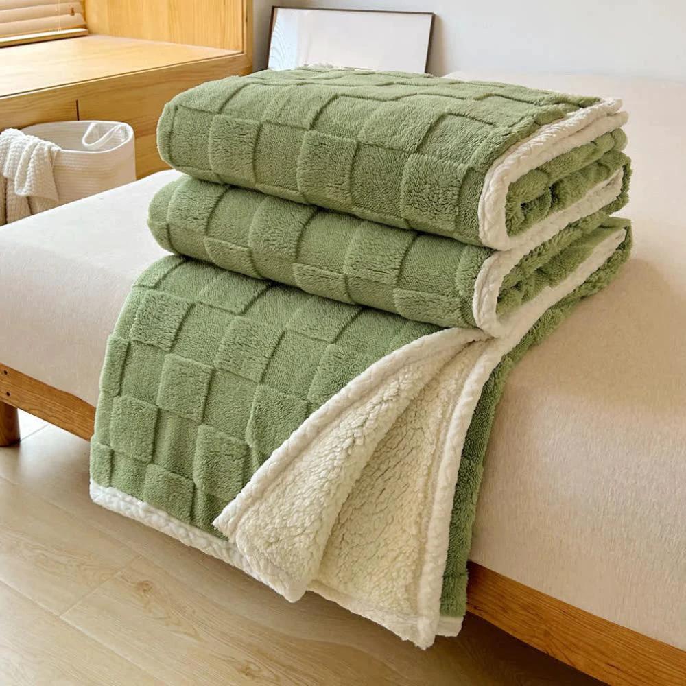 Plush Square Checkerboard Blanket by Casa & Beyond