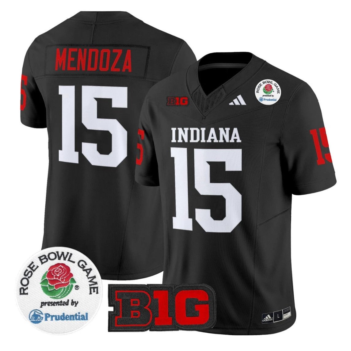 #15 Fernando Mendoza Jersey Indiana Hoosiers 2026 Rose Bowl Stitched by My Store NCAA Football Jerseys