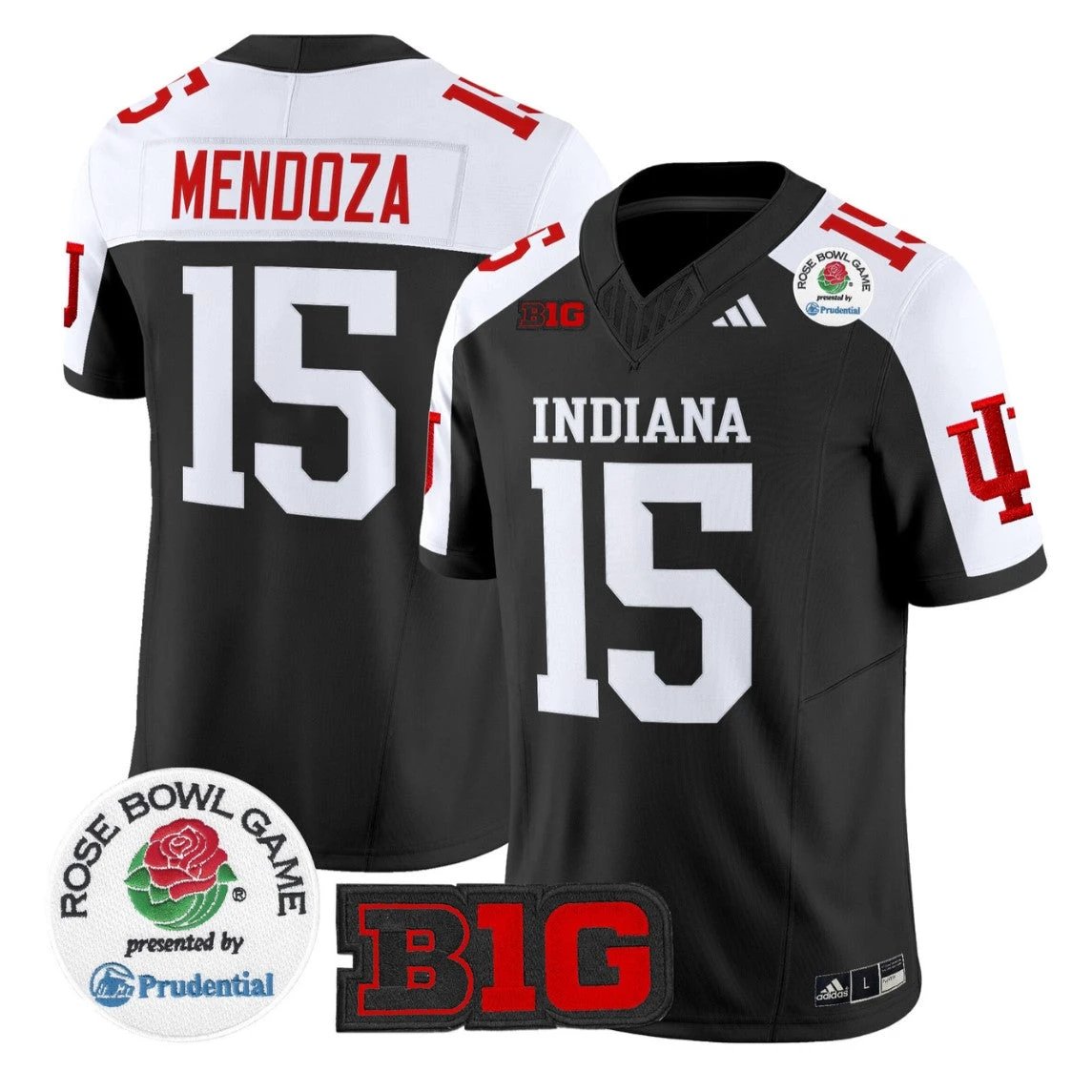 #15 Fernando Mendoza Jersey Indiana Hoosiers 2026 Rose Bowl Stitched by My Store NCAA Football Jerseys