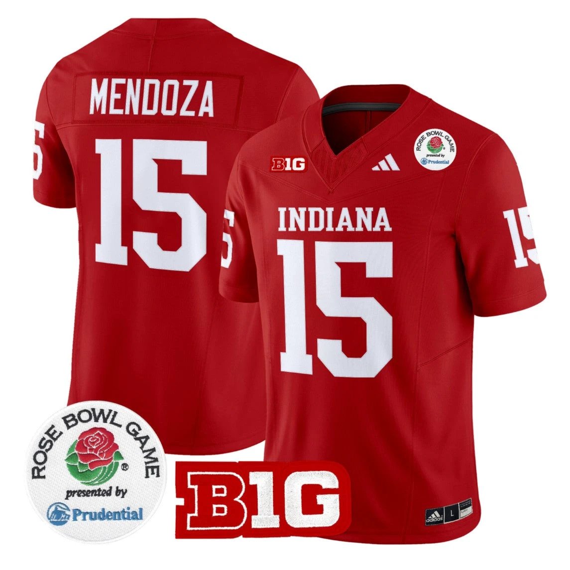 #15 Fernando Mendoza Jersey Indiana Hoosiers 2026 Rose Bowl Stitched by My Store NCAA Football Jerseys