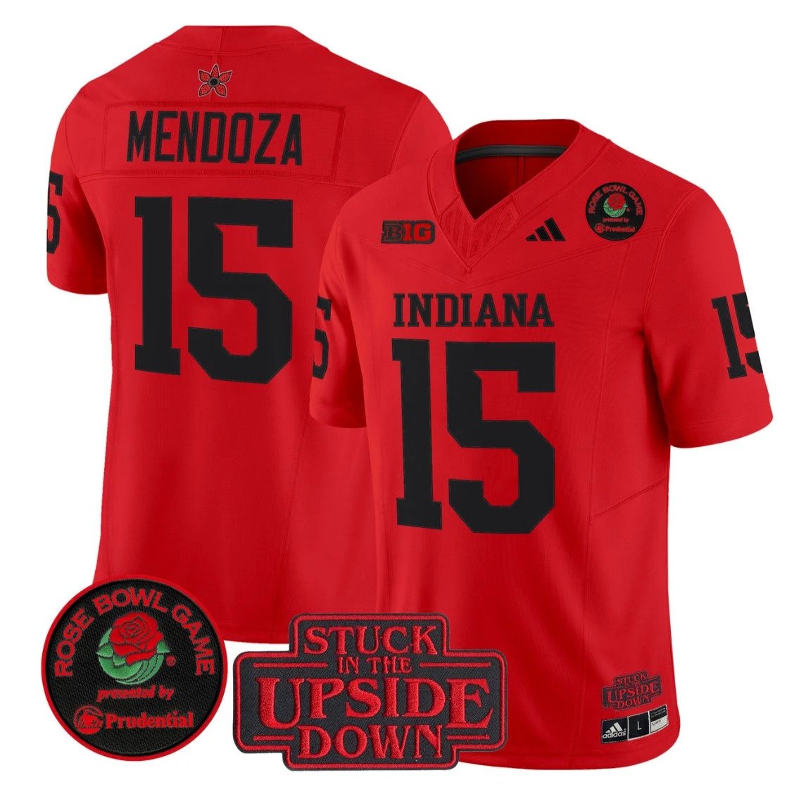 #15 Fernando Mendoza Jersey Indiana Hoosiers Stranger Things 2026 Rose Bowl Stitched by My Store NCAA Football Jerseys