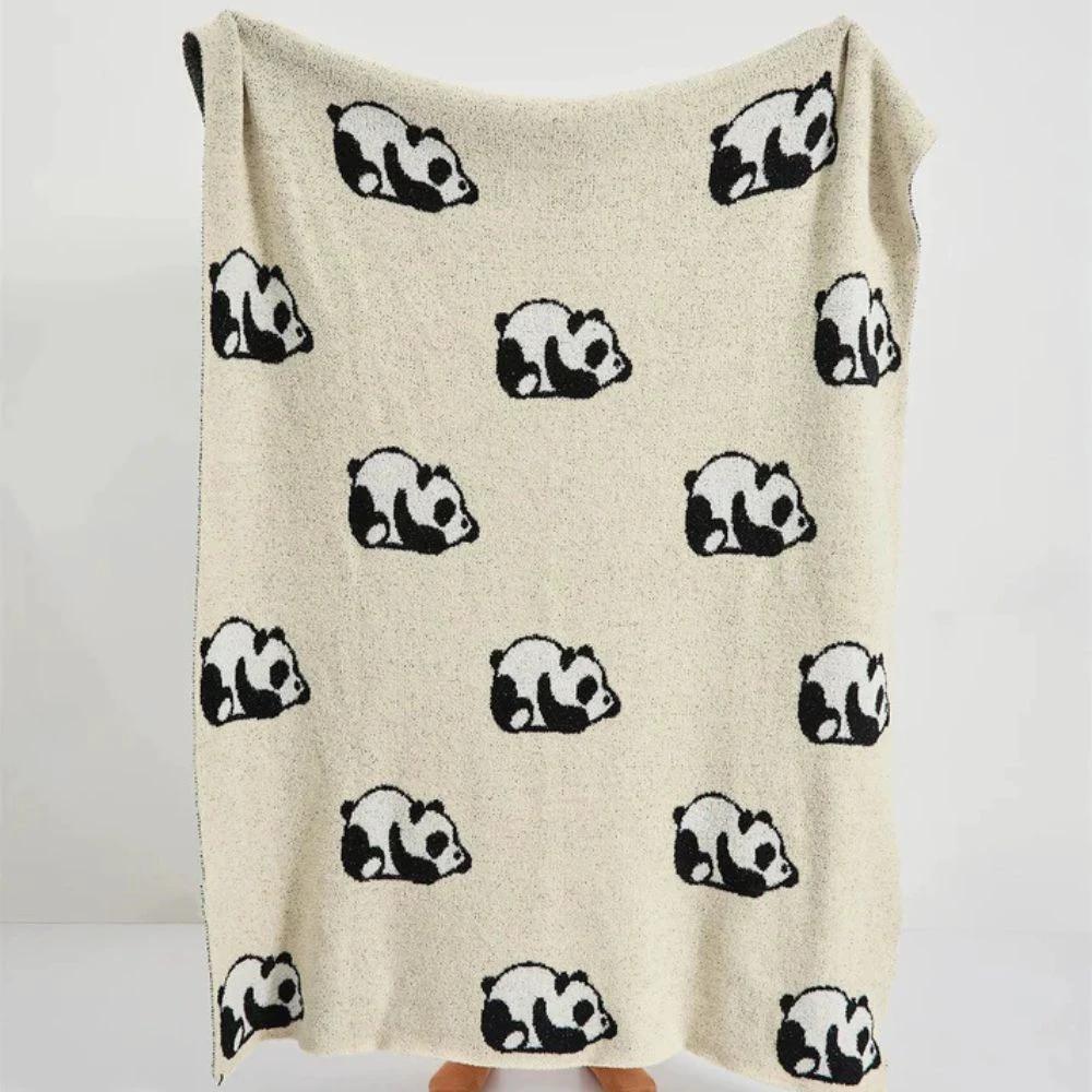 Kawaii Panda Knitted Blanket by Casa & Beyond