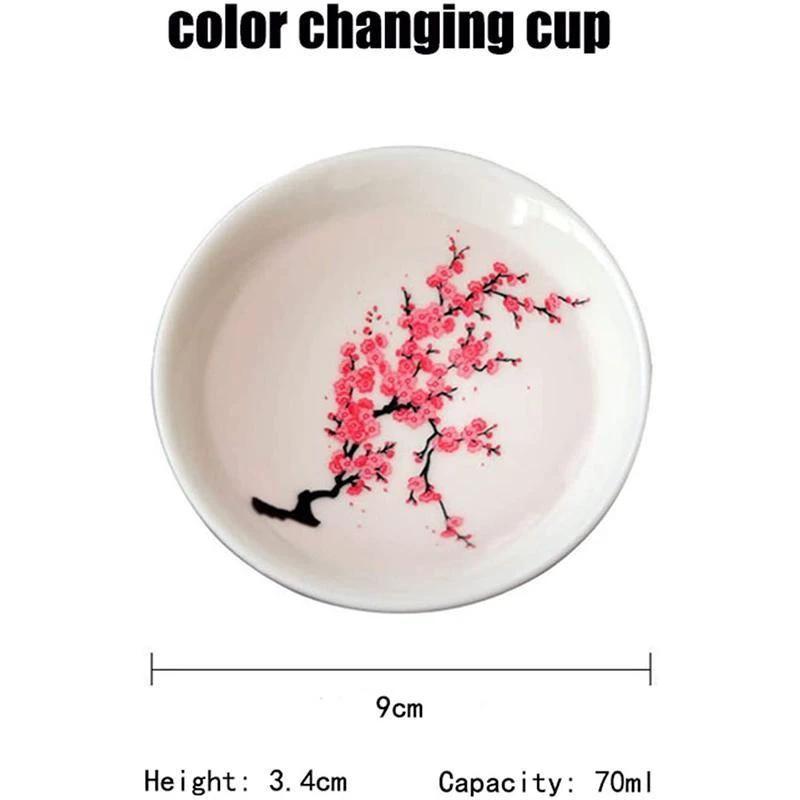 Magic Cold Hot Temperature Color Changing Sakura Sake Cup by BowLift