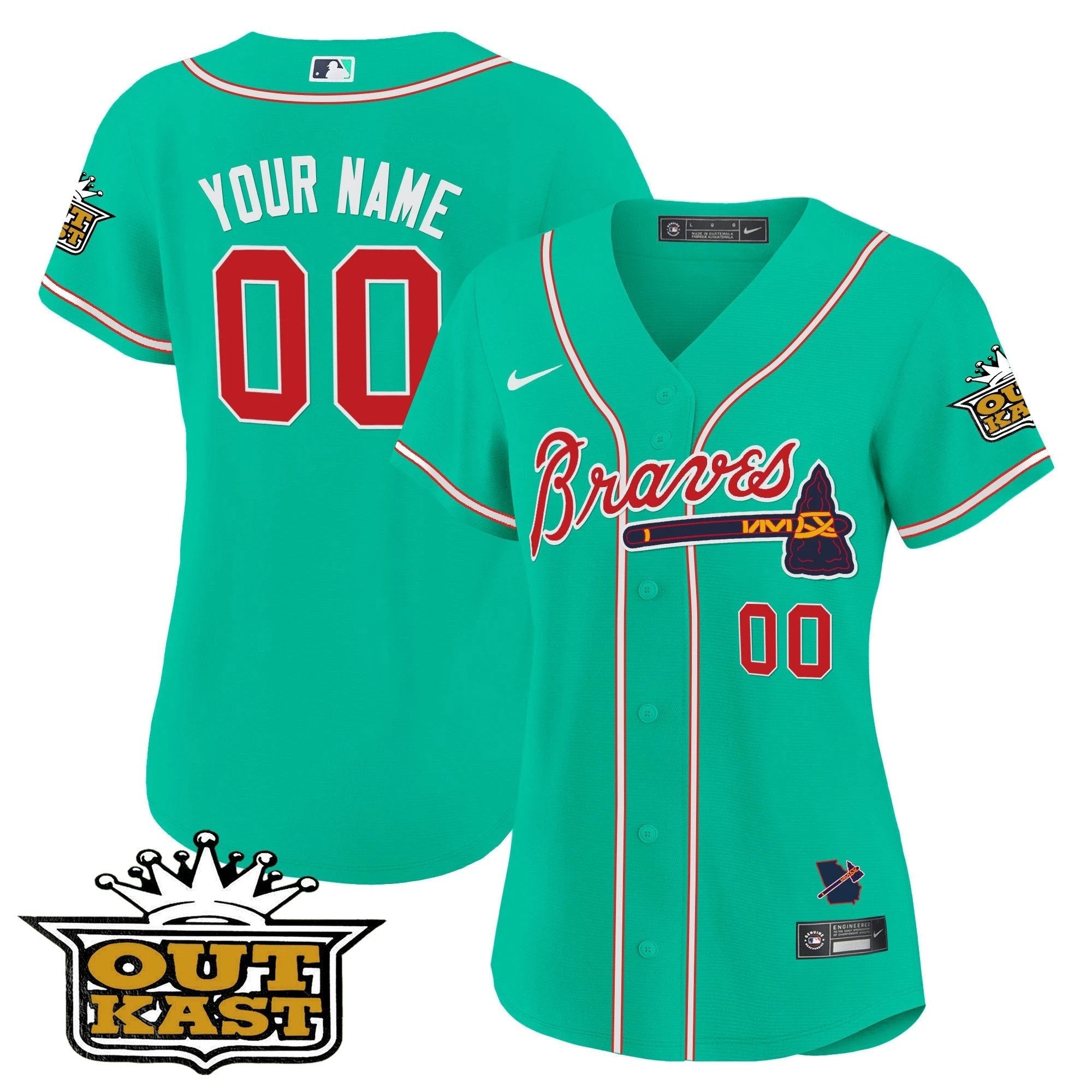 Atlanta Braves Outkast Cool Base Custom Jersey - Galaxy Version - Stitched by Atlanta Braves