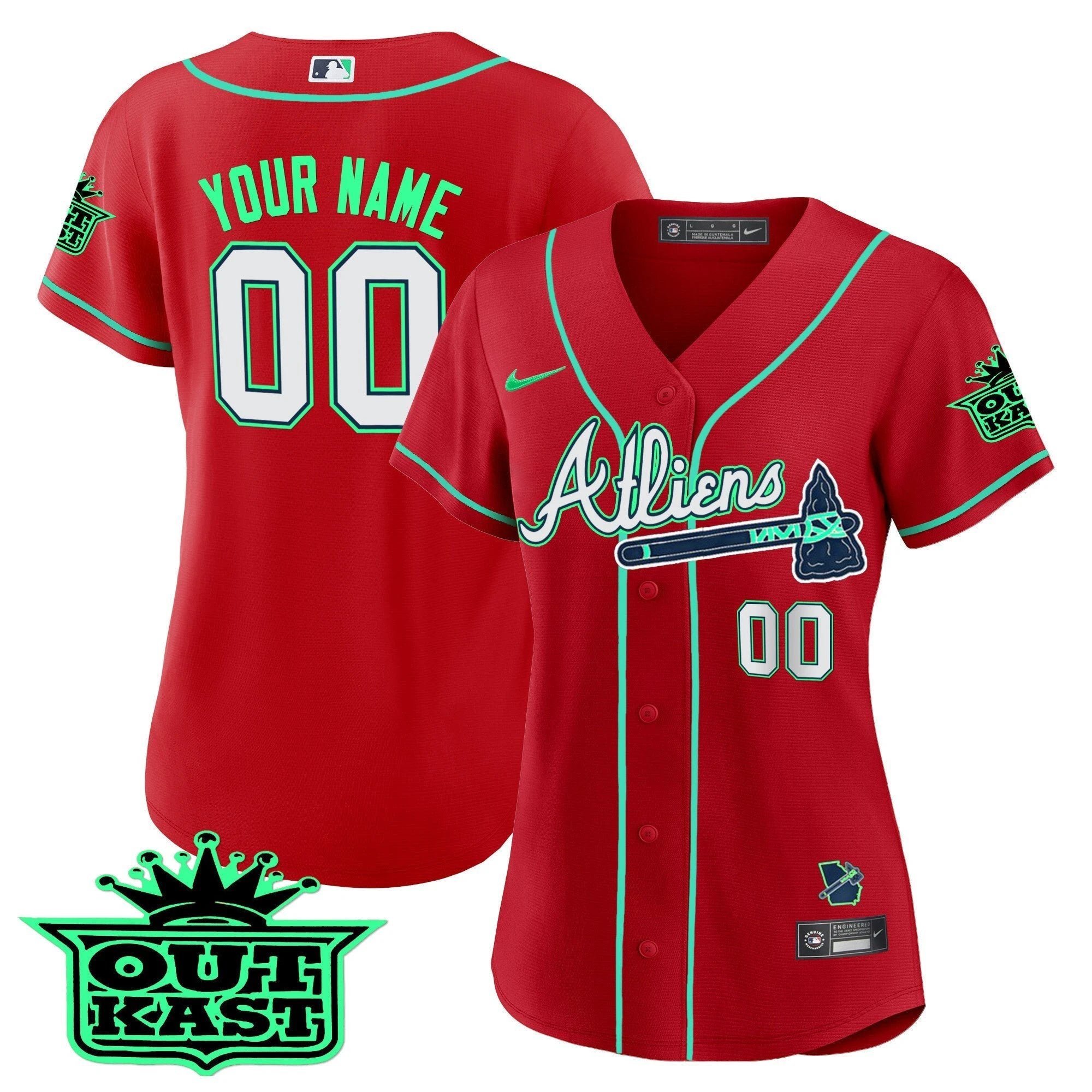 Atlanta Braves Atliens Flex Base Custom Jersey - Galaxy Version - Stitched by Atlanta Braves